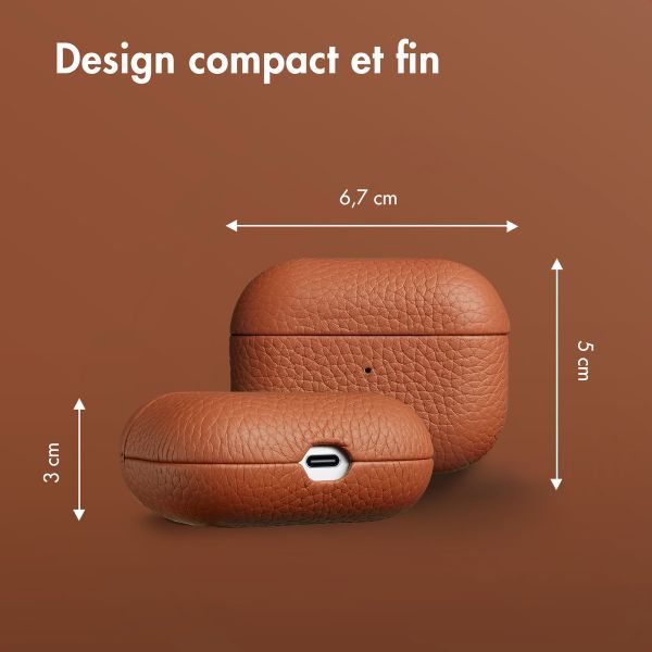 Accezz Coque en cuir véritable  Apple Airpods Pro - Cognac
