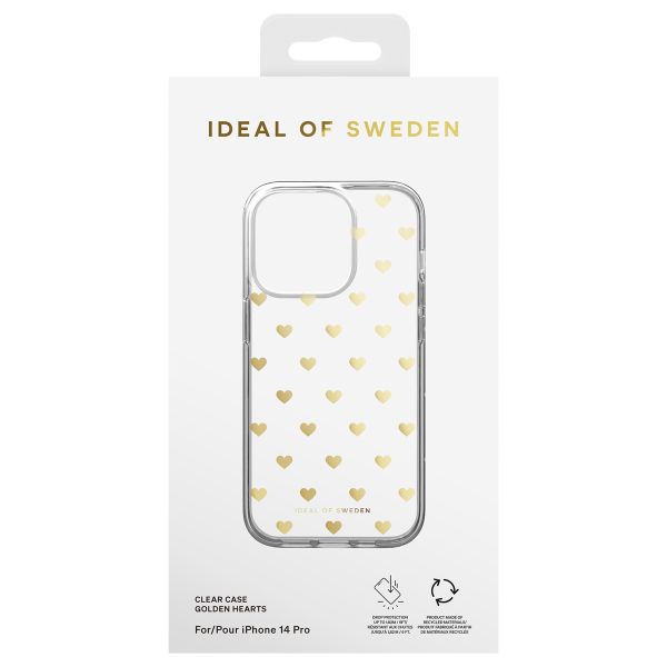 iDeal of Sweden Coque Clear MagSafe Apple iPhone 14 Pro - Golden Hearts