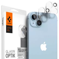 Spigen Optik Lens Protector - Protection complète de la caméra (lot de 2) Apple iPhone 14 / 14 Plus - Crystal Clear