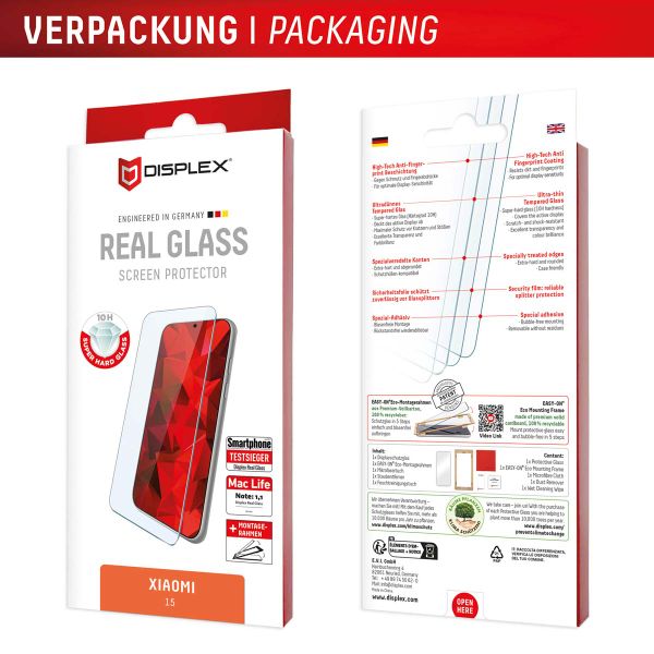 Displex Protection d'écran en verre trempé Real Glass Xiaomi 15