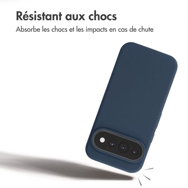 Accezz Coque Liquid Silicone avec MagSafe Google Pixel 11 / 11 Pro / 10 / 10 Pro - Bleu foncé