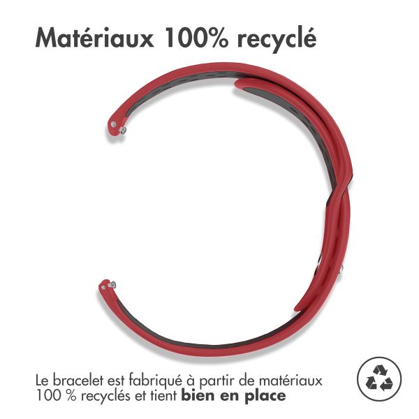 imoshion Bracelet sport en silicone  - Connexion universelle 18 mm - Red & Black