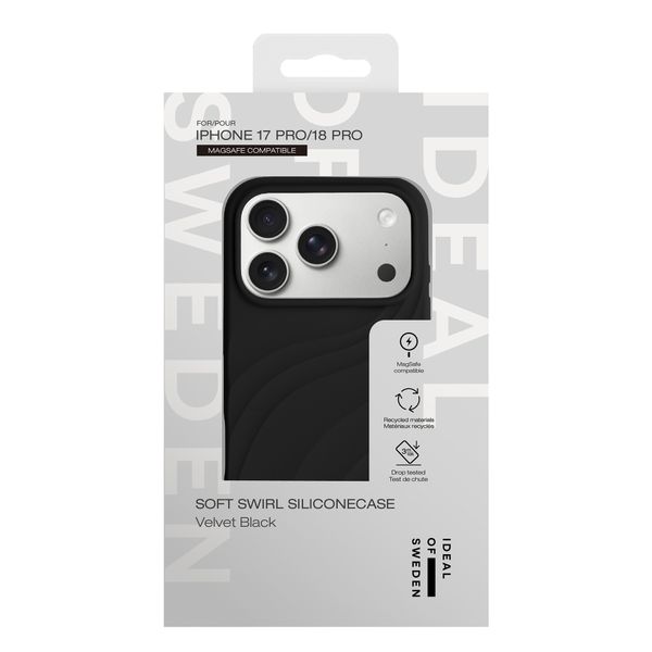 iDeal of Sweden Coque Soft Swirl Silicone MagSafe Apple iPhone 17 Pro - Velvet Black