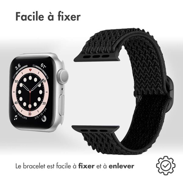 imoshion Bracelet en nylon élastique Apple Watch | 38/40/41/42 mm - Noir