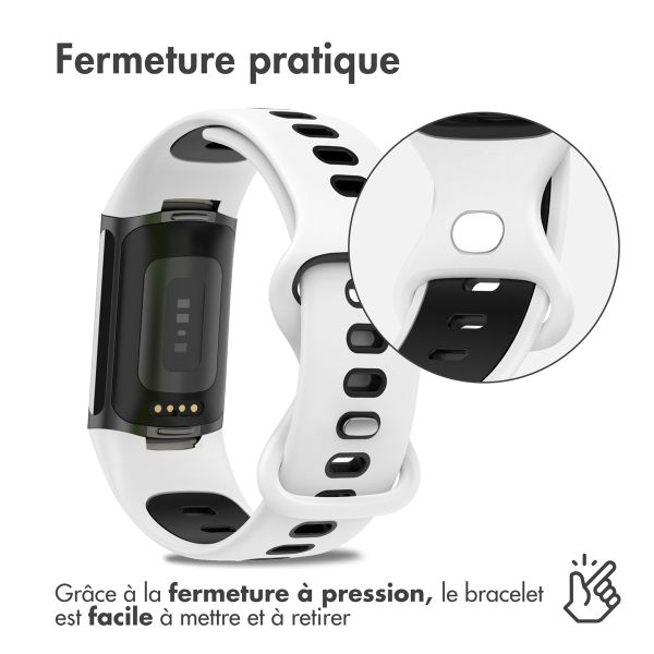 imoshion Bracelet Sport⁺ en silicone Fitbit Charge 5 / 6 - White / Black