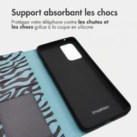 imoshion Étui de télephone portefeuille Design Samsung Galaxy A52(s) (5G/4G) - Black Blue Stripes