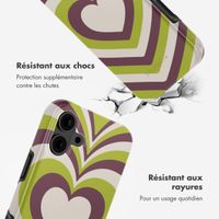 Selencia Coque arrière Vivid avec MagSafe Apple iPhone 16 - Double Hearts Plum Fern
