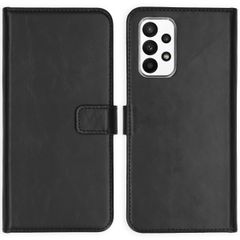 Selencia Étui portefeuille en cuir véritable Samsung Galaxy A23 (5G) - Noir