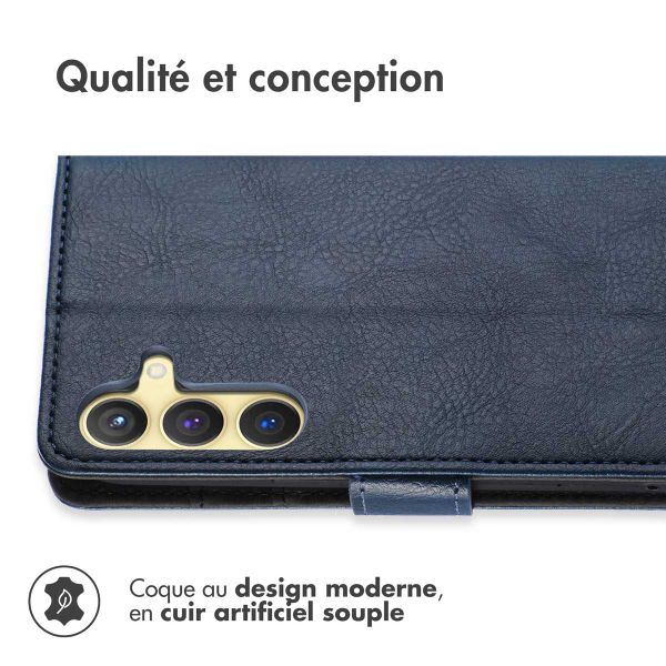 imoshion Étui de télephone portefeuille de luxe Samsung Galaxy S24 Plus - Bleu foncé