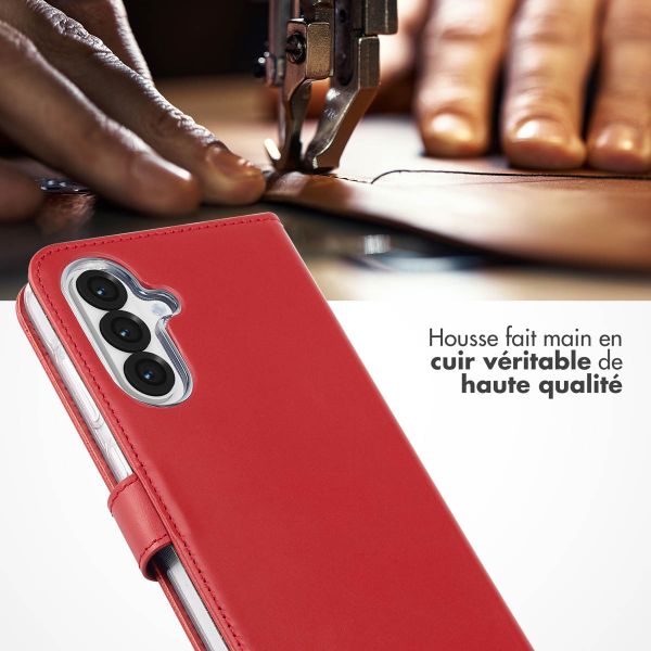 Selencia Étui portefeuille en cuir véritable Samsung Galaxy A36 / A56 - Rouge