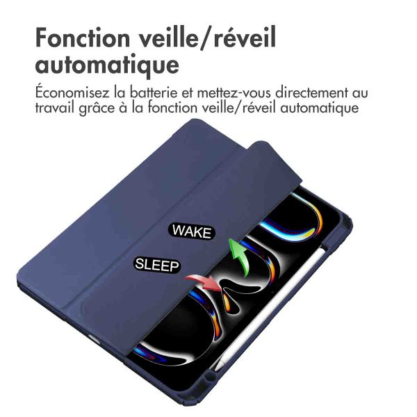 imoshion Coque tablette rigide Trifold Apple iPad Pro 13 (2024) M4 - Bleu foncé