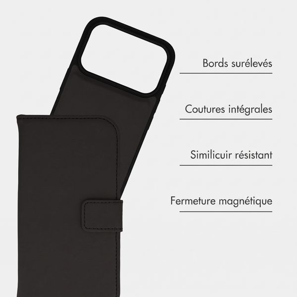 imoshion Étui portefeuille luxe 2-en-1 amovible Apple iPhone 18 Pro Max / 17 Pro Max - Noir