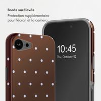 Selencia Coque arrière Vivid avec MagSafe Apple iPhone 17e / 16e - Happy Dots Chocolate