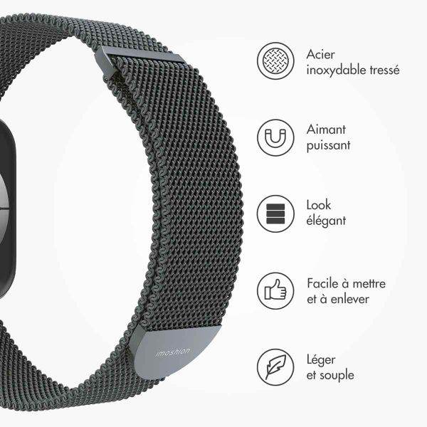 imoshion Bracelet magnétique milanais Apple Watch | 44/45/46/49 mm - Taille M - Space Grey
