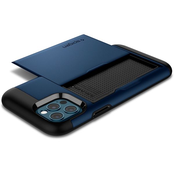 Spigen Coque Slim Armor Apple iPhone 12 (Pro) - Bleu foncé