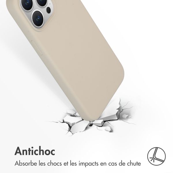 Accezz Coque Liquid Silicone Apple iPhone 15 Pro Max - Stone