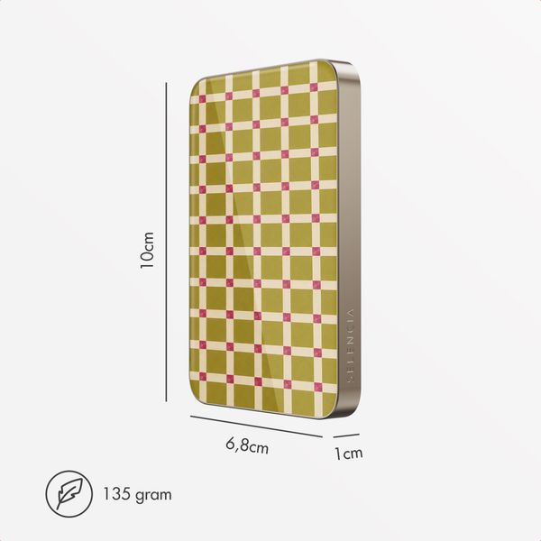 Selencia Powerbank Vivid 5 000 mAh - MagSafe et Qi - Desert Gold / Check This Olive