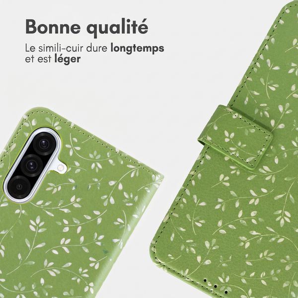 imoshion Étui de télephone portefeuille Design Samsung Galaxy A26 - Green Flowers