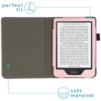 imoshion Étui de liseuse portefeuille en cuir végan Kobo Clara 2E / Tolino Shine 4 - Rose Doré