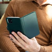 Selencia Étui portefeuille en cuir véritable Samsung Galaxy A42 - Vert