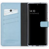 Selencia Étui portefeuille en cuir véritable Samsung Galaxy A42 - Air Blue