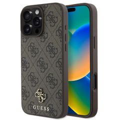 Guess Coque 4G Metal Logo MagSafe Apple iPhone 16 Pro Max - Marron