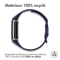 imoshion Bracelet Sport⁺ en silicone Fitbit Charge 5 / 6 - Dark Blue & White