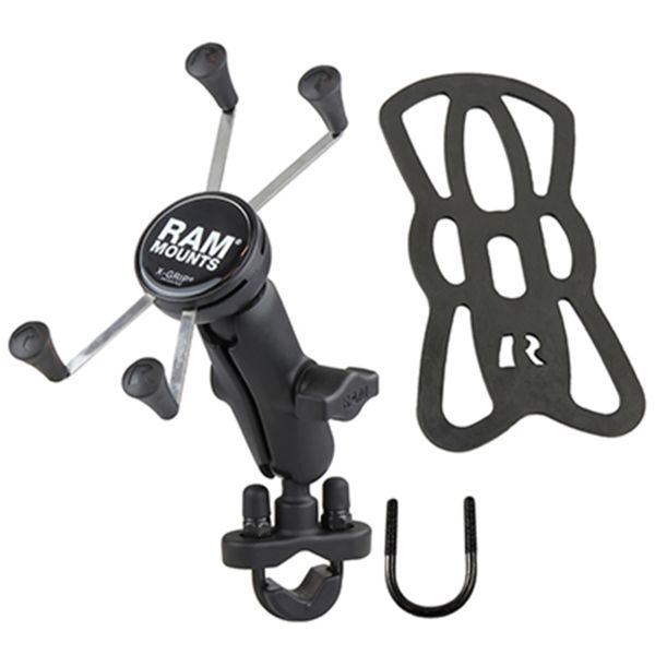 RAM Mounts Support de téléphone X-Grip® U-Bolt pour vélo / scooter / moto - Universel - Grand - Noir