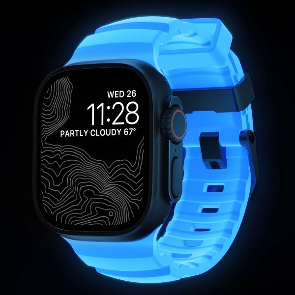 Nomad Bracelet Rocky Point Apple Watch | 44/45/46/49 mm - Icy Blue Glow Black
