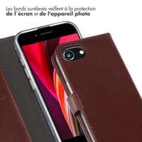 Selencia Étui portefeuille en cuir véritable Apple iPhone 17e / 16e - Marron