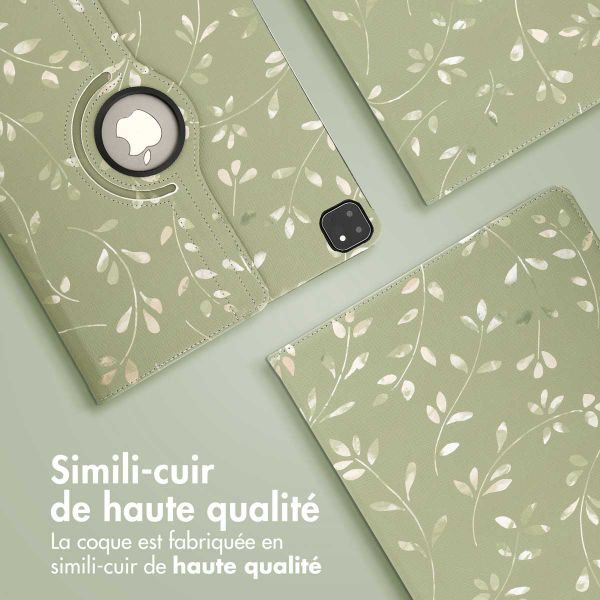 imoshion Coque tablette Design rotatif à 360° Apple iPad Air 13 pouces (2026) M4 / (2025) M3 / (2024) M2 - Green Flowers