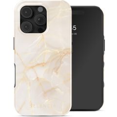 Selencia Coque arrière Vivid avec MagSafe Apple iPhone 16 Pro - Golden Beige Marble