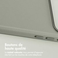 Accezz Coque arrière en cuir avec MagSafe Apple iPhone 17 Pro Max - Light Grey