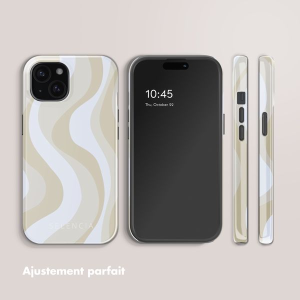 Selencia Coque arrière Vivid avec MagSafe Apple iPhone 15 - Desert Waves Beige