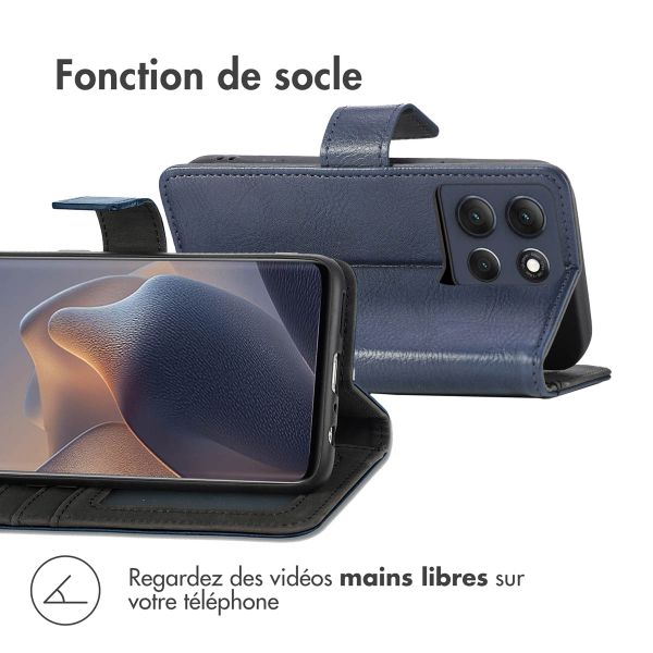 imoshion Étui de télephone portefeuille de luxe Motorola Moto G86 - Bleu foncé