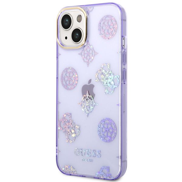 Guess Coque Peony Glitter Apple iPhone 14 - Lila