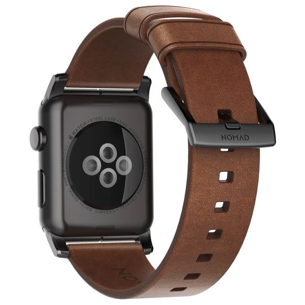 Nomad Bracelet moderne en cuir Apple Watch | 44/45/46/49 mm - Brown / Black