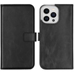 Selencia Étui portefeuille en cuir véritable Apple iPhone 14 Pro Max - Noir