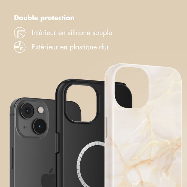 Selencia Coque arrière Vivid avec MagSafe Apple iPhone 14 - Golden Beige Marble