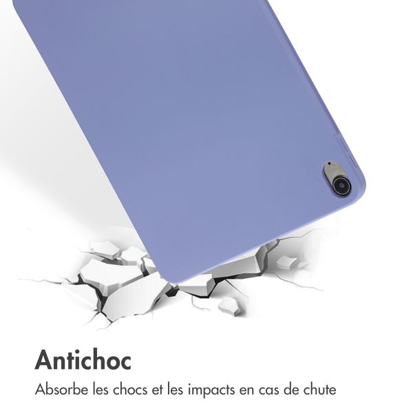 Accezz Coque Liquid Silicone avec porte-stylet Apple iPad Air 11 pouces (2026) M4 / (2025) M3 / (2024) M2 / Air 5 (2022) / Air 4 (2020) - Lila