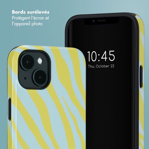 Selencia Coque arrière Vivid avec MagSafe Apple iPhone 14 - Zebra Winter Sky Titanium Yellow