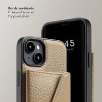Selencia Coque de télephone Sera avec cordon et porte-cartes enveloppe Apple iPhone 14 - Taupe