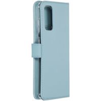 Selencia Étui portefeuille en cuir véritable Samsung Galaxy S20 - Air Blue