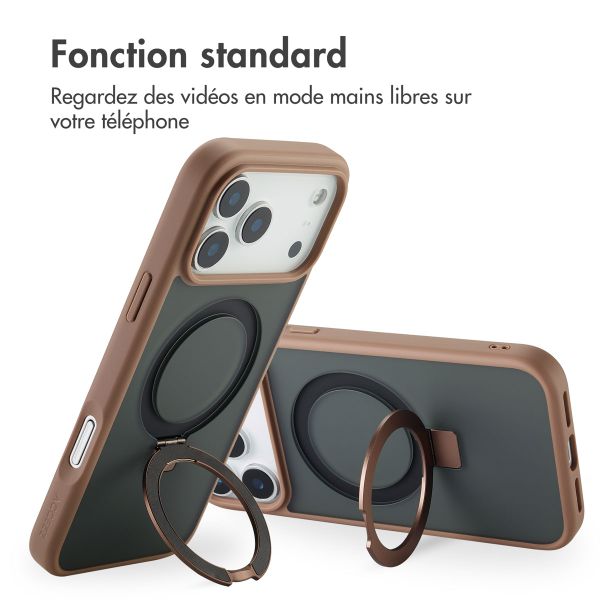 Accezz Coque Ring Stand avec MagSafe Apple iPhone 17 Pro Max - Marron