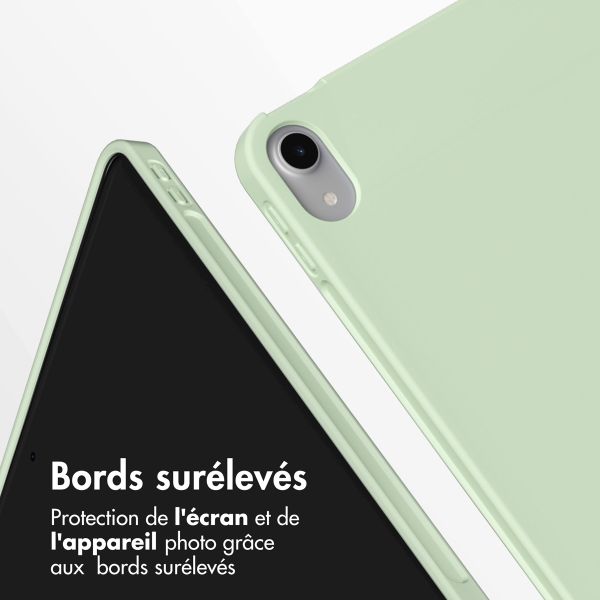 Accezz Coque tablette portefeuille Smart Silicone Apple iPad Air 11 pouces (2026) M4 / (2025) M3 / (2024) M2 / Air 5 (2022) / Air 4 (2020) - Vert clair