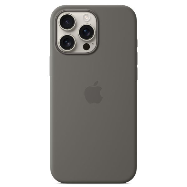 Apple Coque en silicone MagSafe Apple iPhone 16 Pro Max - Stone Gray