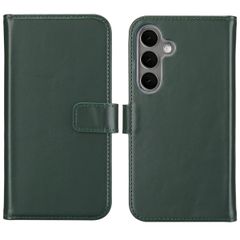 Selencia Étui portefeuille en cuir véritable Samsung Galaxy S25 Plus - Vert
