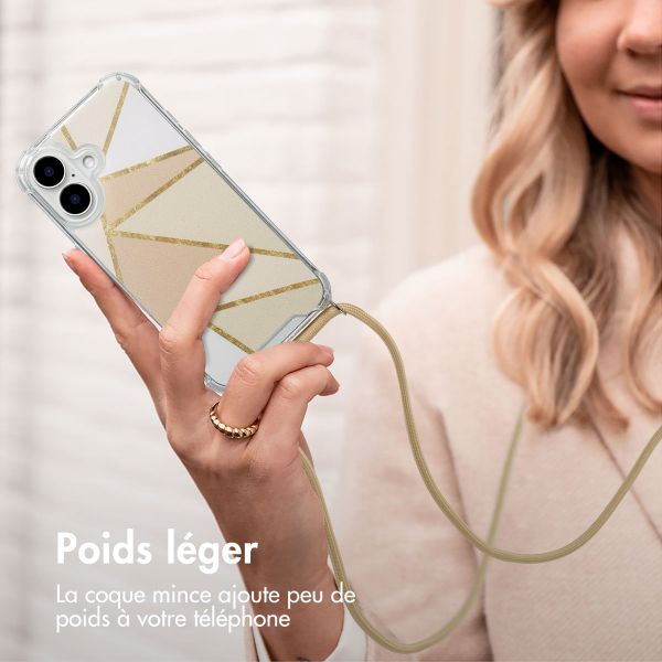 imoshion Coque Design avec cordon Apple iPhone 16 - Beige Graphic