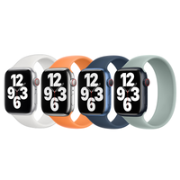 Apple 4 Pack Bracelet Boucle unique en Silicone Apple Watch | 38/40/41/42 mm - Taille 2 - White/ Marigold/ Abyss Blue/ Succulent