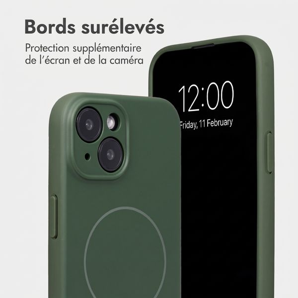 Accezz Coque Grip avec MagSafe Apple iPhone 13 - Vert foncé